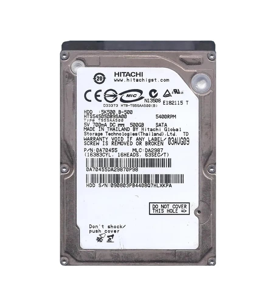 Hitachi HTS545050B9SA00 500GB 1.5Gb/s SATA