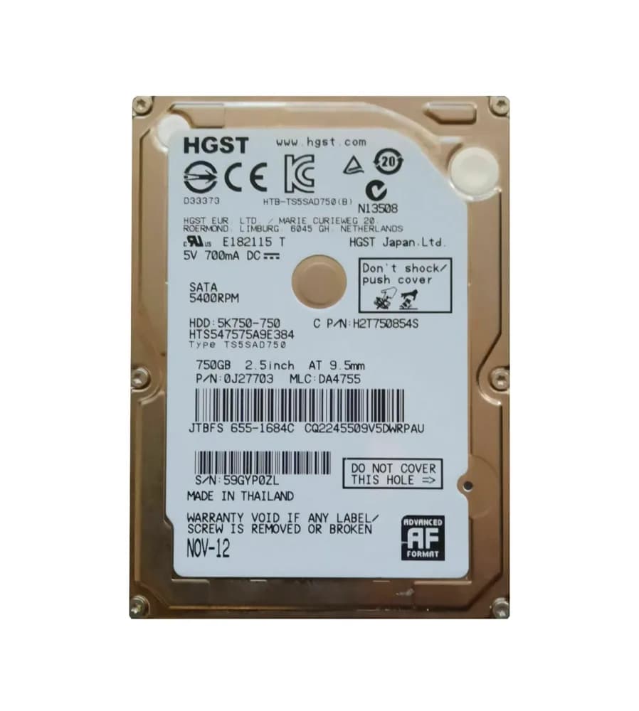 Hitachi HTS547575A9E384 750GB 3Gb/s SATA