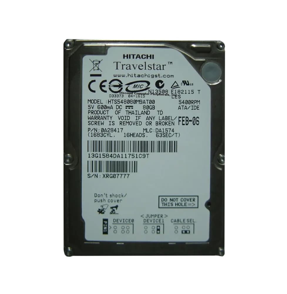 Hitachi HTS548080M9AT00 80GB IDE Ultra ATA/100 (ATA-6)