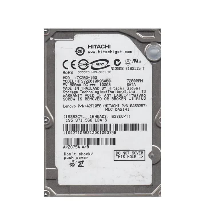 Hitachi HTS722010K9SA00 100GB 1.5Gb/s SATA