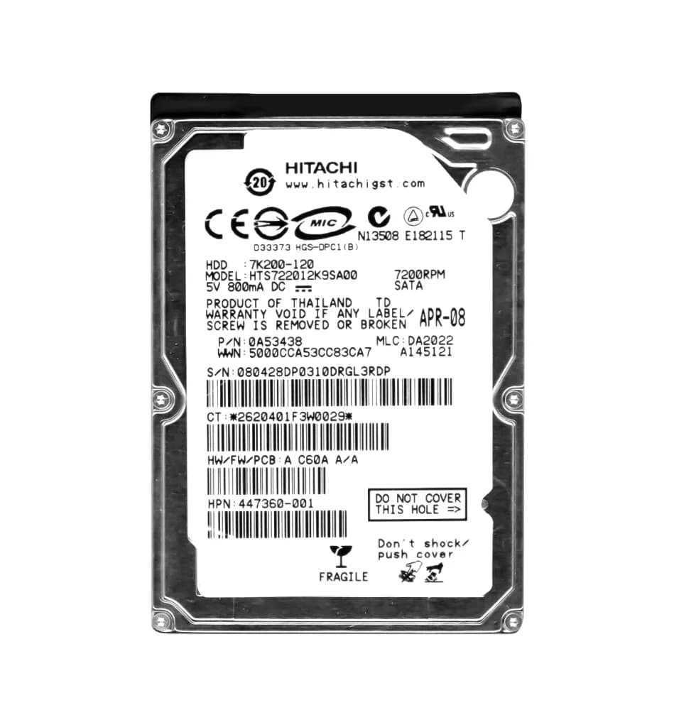 Hitachi HTS722012K9SA00 120GB 1.5Gb/s SATA