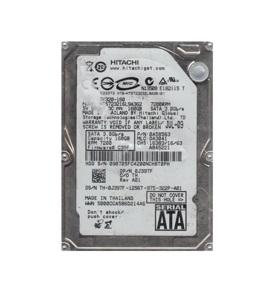 Hitachi HTS723216L9A362 160GB 3Gb/s SATA