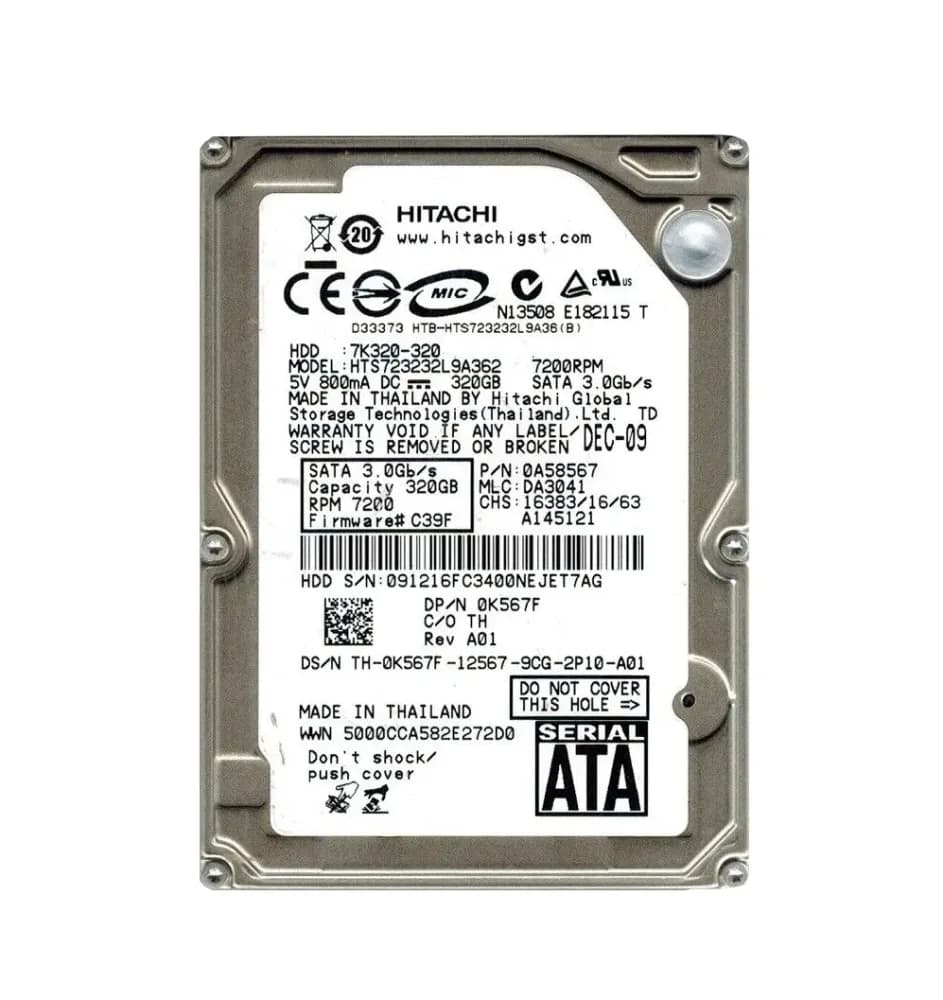Hitachi HTS723232L9A362 320GB 3Gb/s SATA