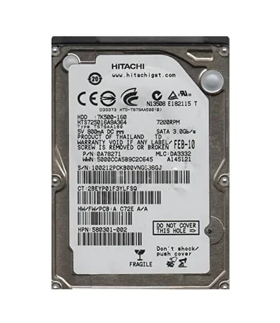 Hitachi HTS725016A9A364 160GB 3Gb/s SATA