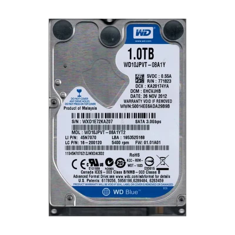 Western Digital WD10JPVT-08A1YT2 1TB 3Gb/s SATA