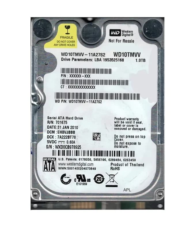 Western Digital WD10TMVV-11A27S2 1TB 1.5Gb/s SATA