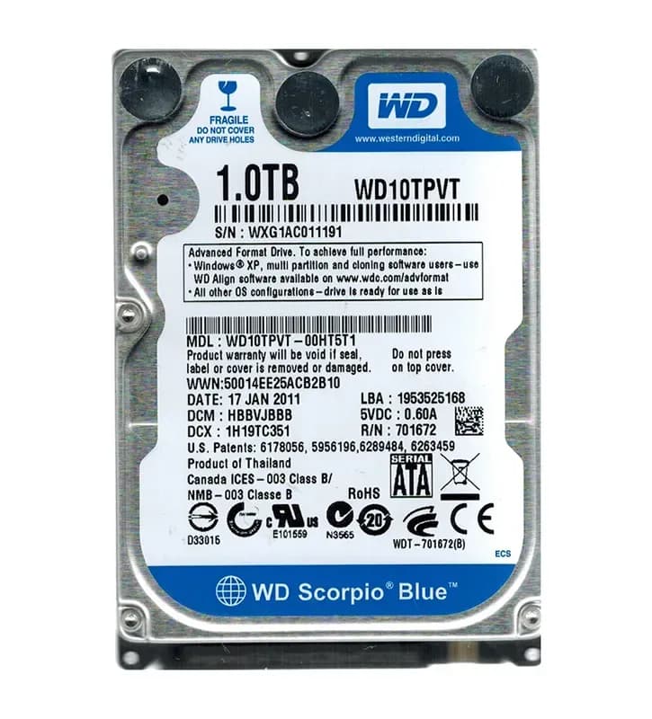 Western Digital WD10TPVT-00HT5T1 1TB 3Gb/s SATA
