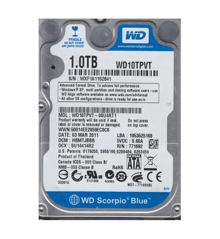 Western Digital WD10TPVT-00U4RT1 1TB 3Gb/s SATA
