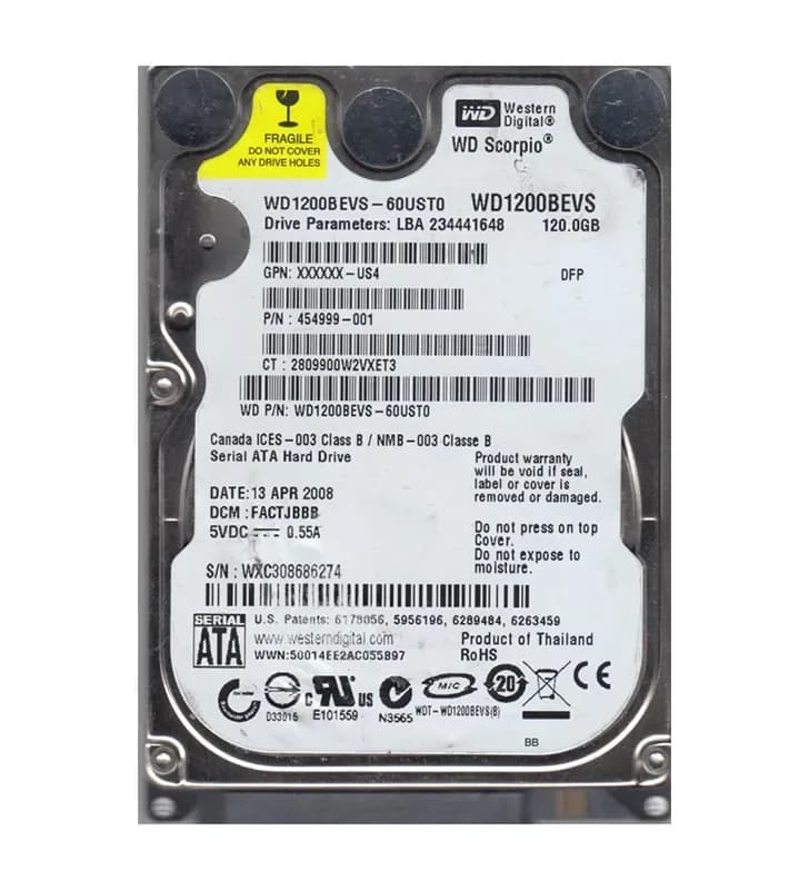 Western Digital WD1200BEVS-60UST0 120GB 1.5Gb/s SATA