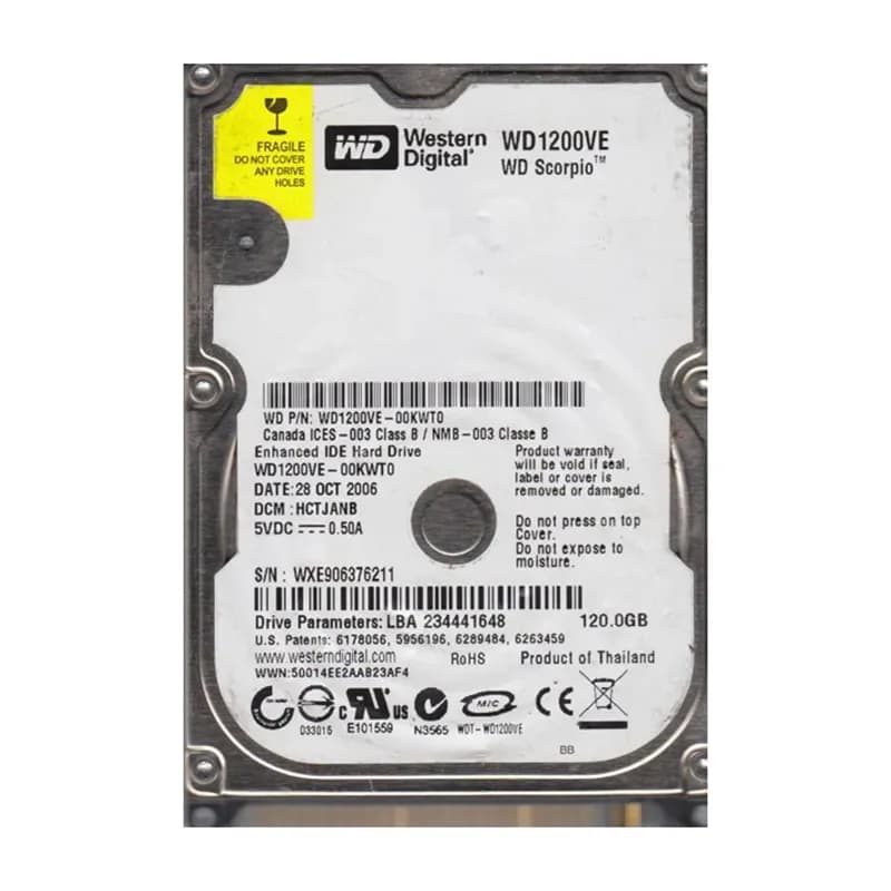 Western Digital WD1200VE-00KWT0 120GB IDE Ultra ATA/100 (ATA-6)