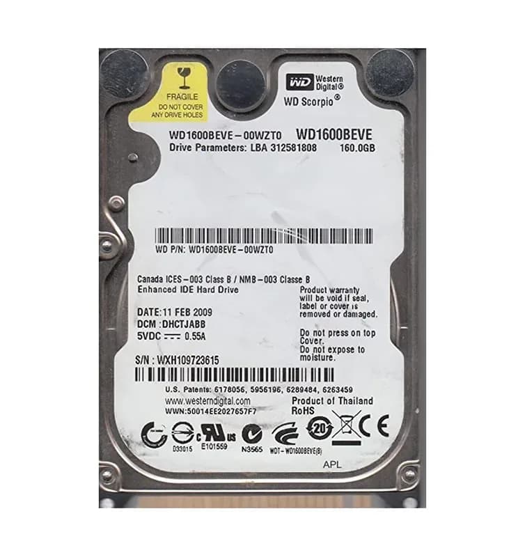 Western Digital WD1600BEVE-00WZT0 160GB