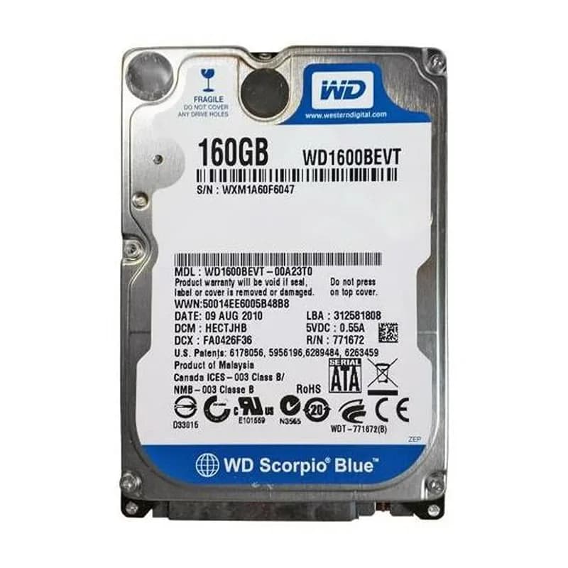 Western Digital WD1600BEVT-00A23T0 160GB 3Gb/s SATA