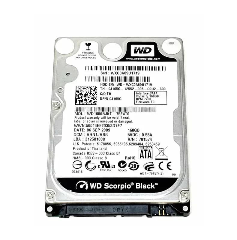 Western Digital WD1600BJKT-75F4T0 160GB 3Gb/s SATA