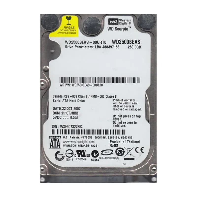 Western Digital WD2500BEAS-00URT0 250GB 1.5Gb/s SATA