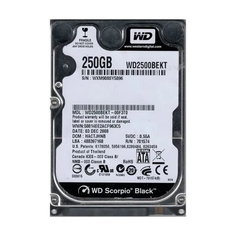 Western Digital WD2500BEKT-00F3T0 250GB 3Gb/s SATA