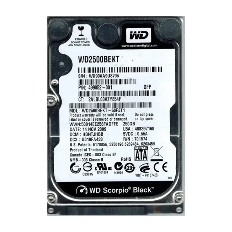 Western Digital WD2500BEKT-60F3T1 250GB 3Gb/s SATA