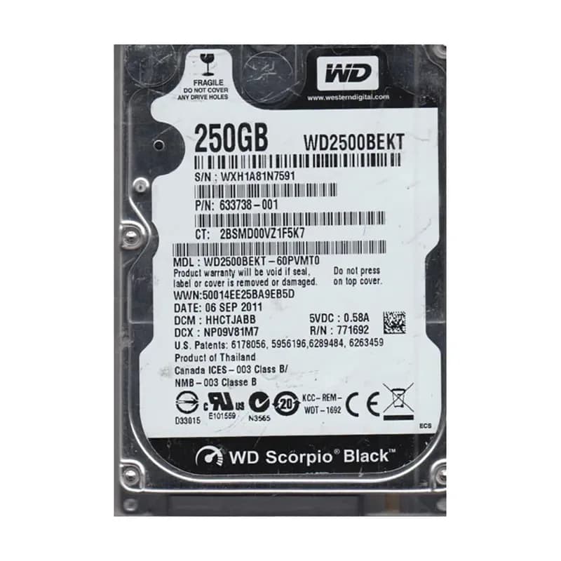 Western Digital WD2500BEKT-60PVMT0 250GB 3Gb/s SATA