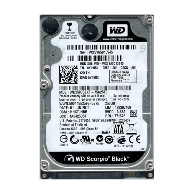 Western Digital WD2500BEKT-75A25T0 250GB 3Gb/s SATA