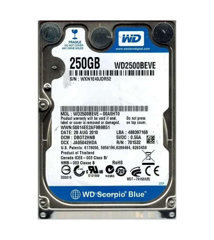 Western Digital WD2500BEVE-00A0HT0 250GB