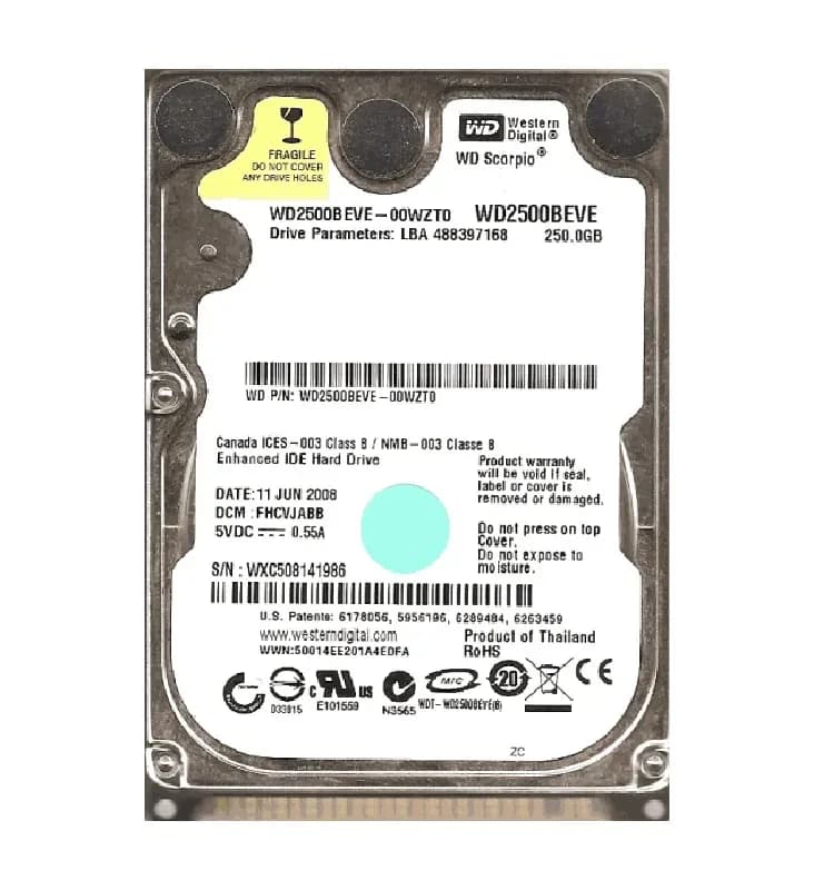 Western Digital WD2500BEVE-00WZT0 250GB