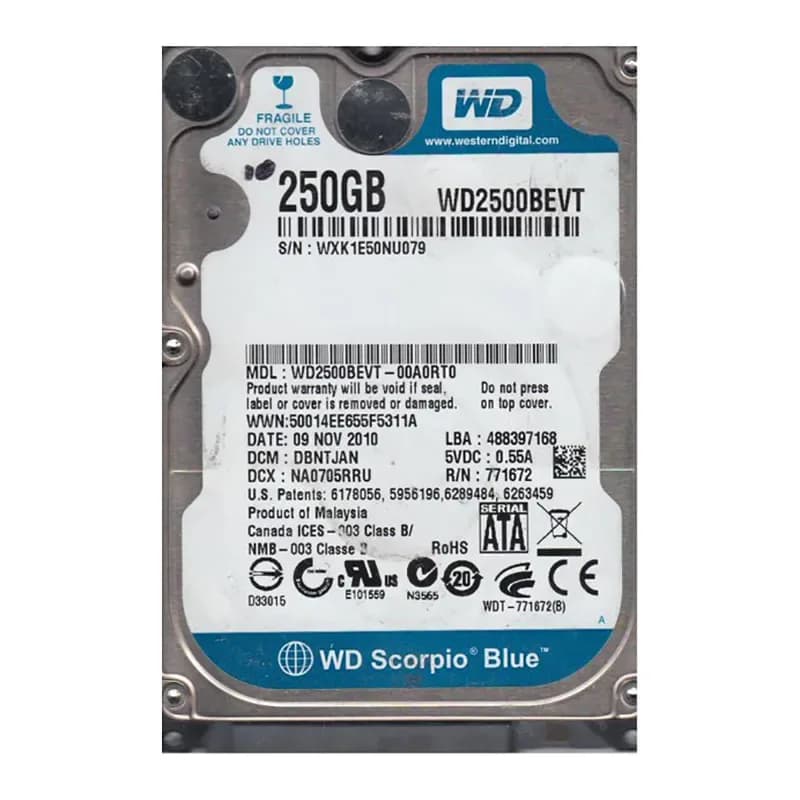 Western Digital WD2500BEVT-00A0RT0 250GB 3Gb/s SATA