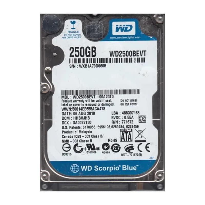 Western Digital WD2500BEVT-00A23T0 250GB 3Gb/s SATA