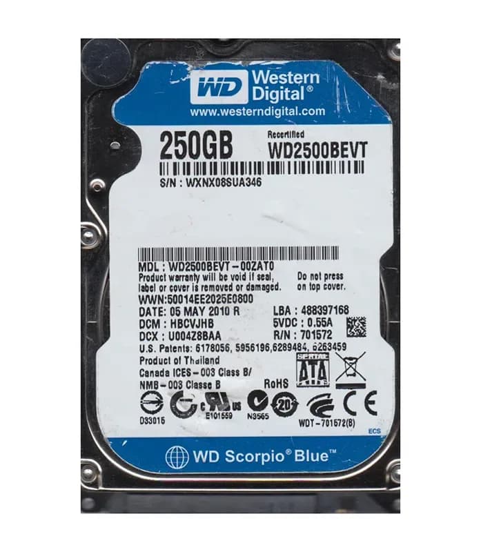Western Digital WD2500BEVT-00ZAT0 250GB 3Gb/s SATA