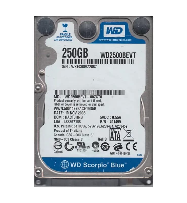 Western Digital WD2500BEVT-00ZCT0 250GB 3Gb/s SATA