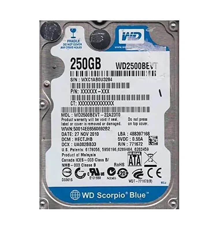 Western Digital WD2500BEVT-22A23T0 250GB 3Gb/s SATA