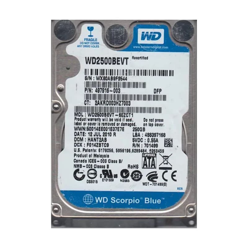 Western Digital WD2500BEVT-60ZCT1 250GB 3Gb/s SATA
