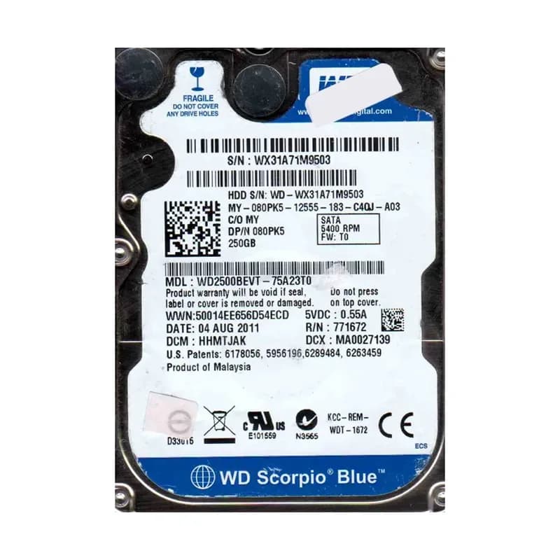 Western Digital WD2500BEVT-75A23T0 250GB 3Gb/s SATA