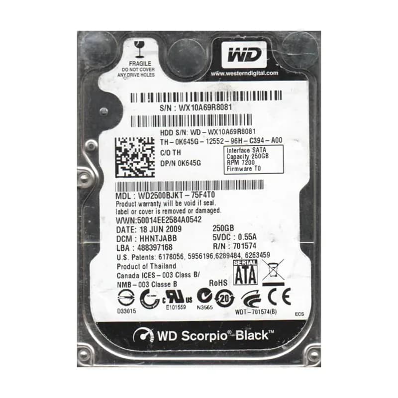 Western Digital WD2500BJKT-75F4T0 250GB 3Gb/s SATA