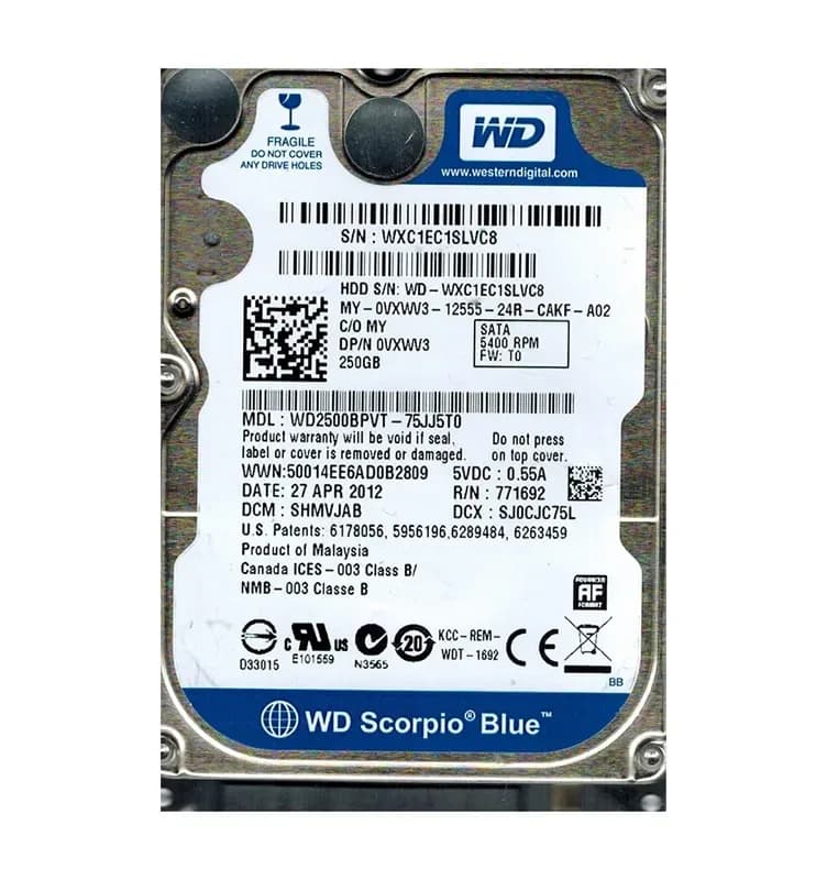 Western Digital WD2500BPVT-75JJ5T0 250GB 3Gb/s SATA