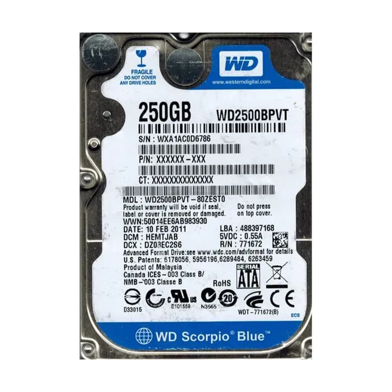 Western Digital WD2500BPVT-80ZEST0 250GB 3Gb/s SATA