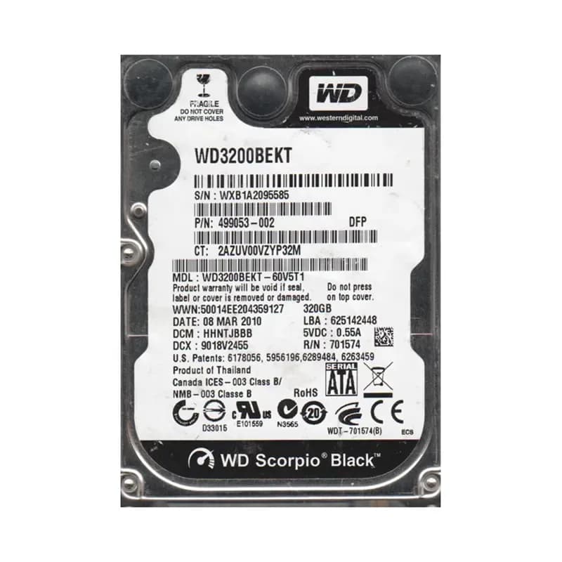 Western Digital WD3200BEKT-60V5T1 320GB 3Gb/s SATA