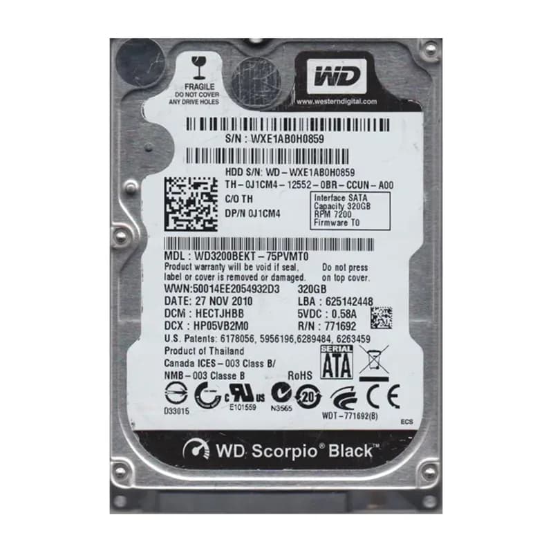 Western Digital WD3200BEKT-75PVMT0 320GB 3Gb/s SATA