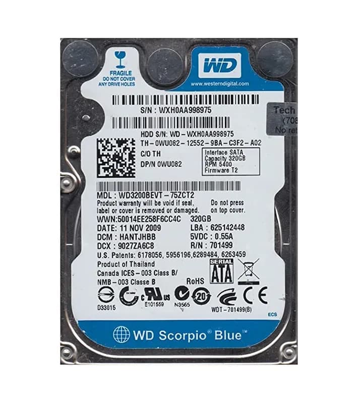 Western Digital WD3200BEVT-75ZCT2 320GB 3Gb/s SATA