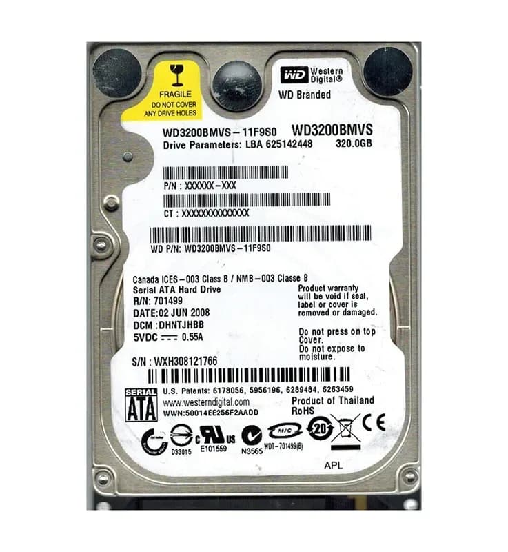 Western Digital WD3200BMVS-11F9S0 320GB 3Gb/s SATA