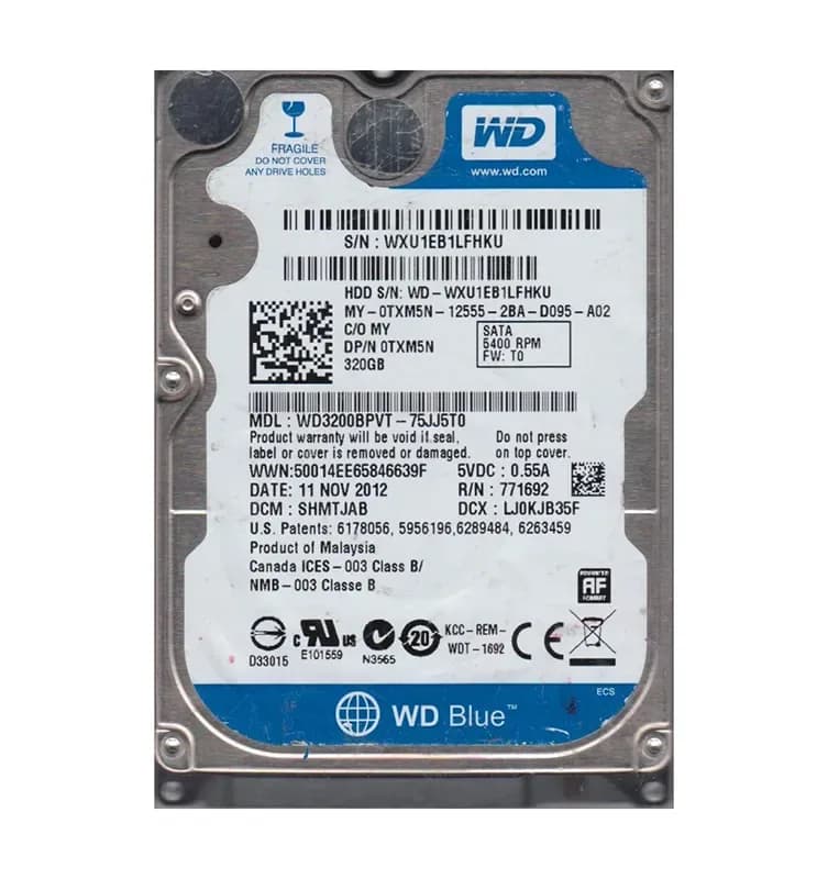 Western Digital WD3200BPVT-75JJ5T0 320GB 3Gb/s SATA