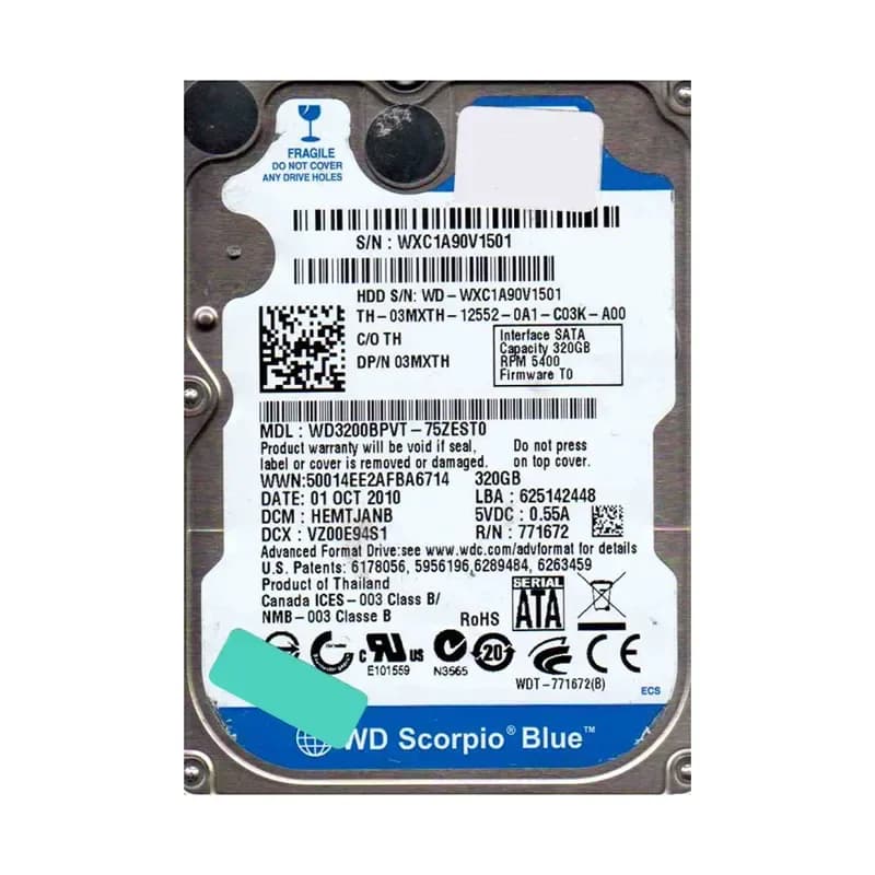 Western Digital WD3200BPVT-75ZEST0 320GB 3Gb/s SATA