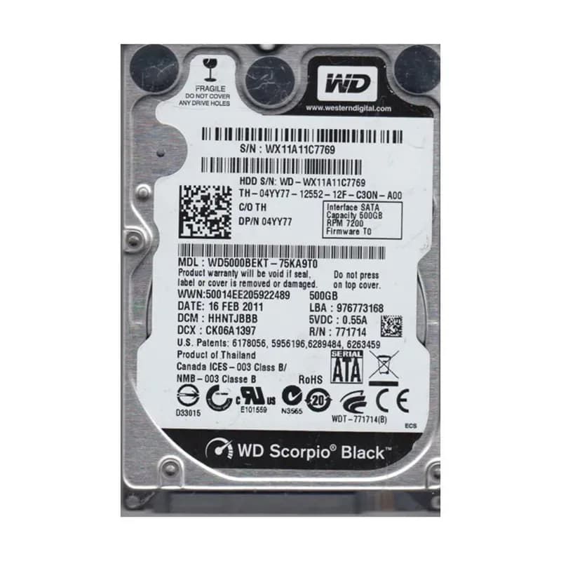 Western Digital WD5000BEKT-75KA9T0 500GB 3Gb/s SATA