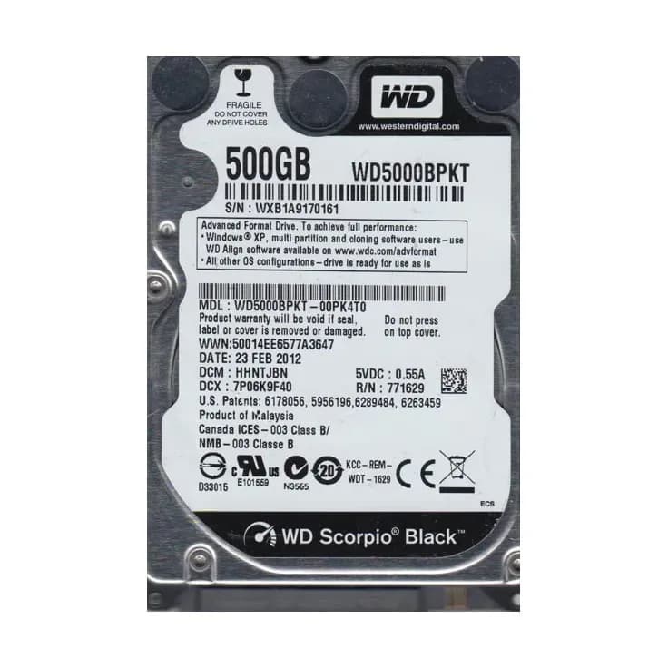 Western Digital WD5000BPKT-00PK4T0 500GB 3Gb/s SATA