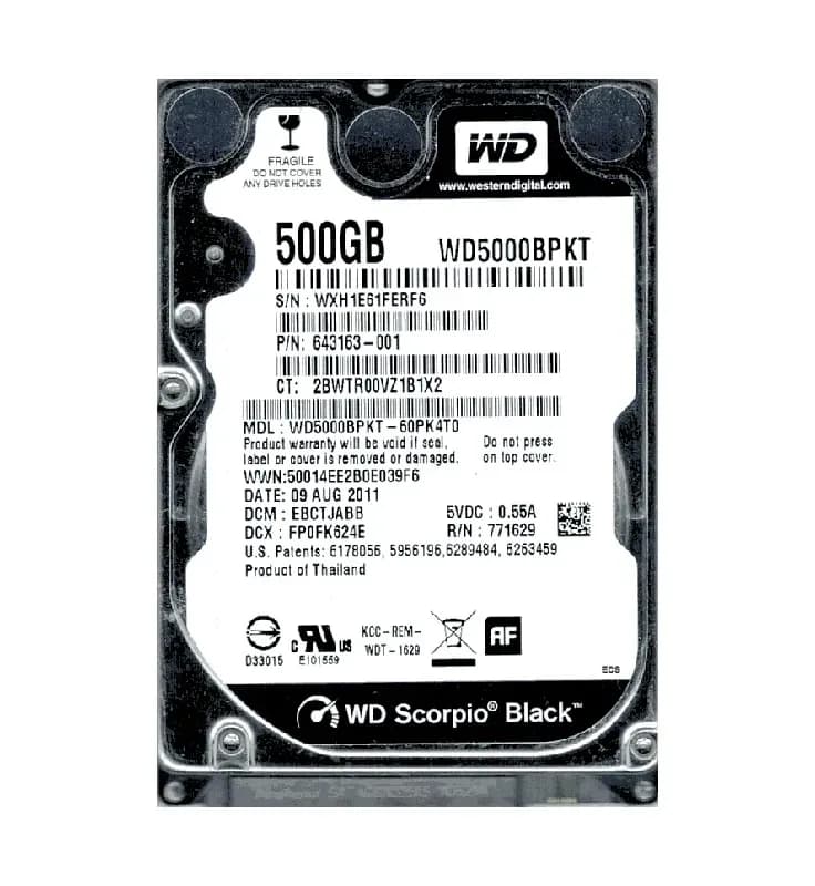 Western Digital WD5000BPKT-60PK4T0 500GB 3Gb/s SATA