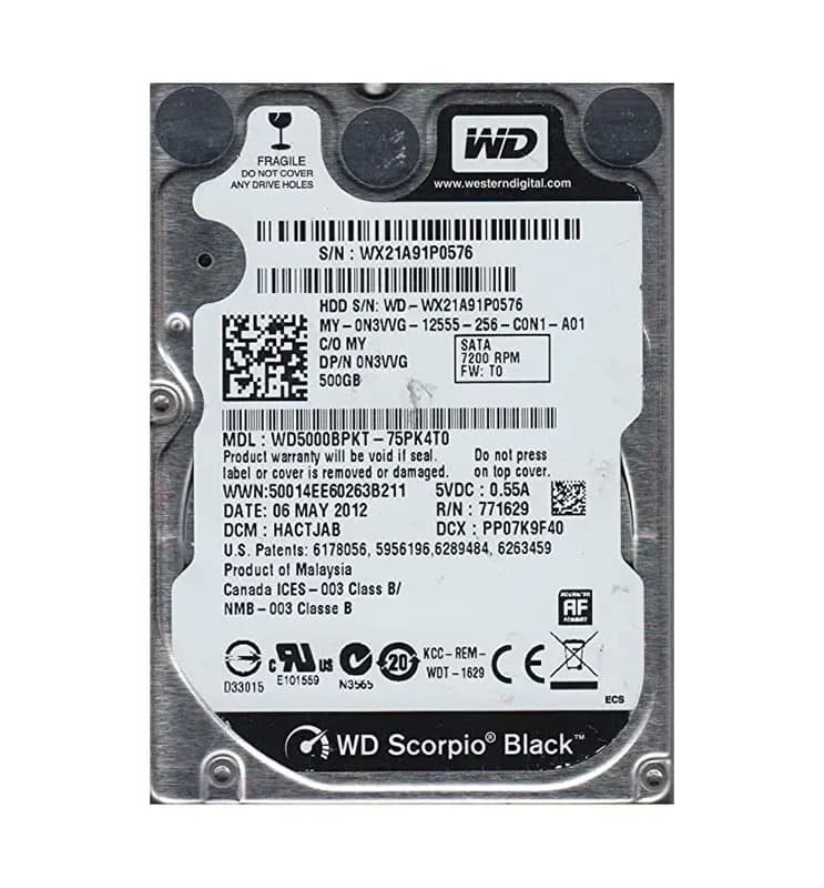Western Digital WD5000BPKT-75PK4T0 500GB 3Gb/s SATA