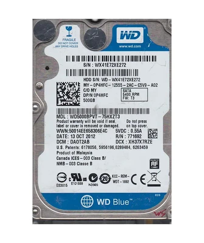 Western Digital WD5000BPVT-75HXZT3 500GB 3Gb/s SATA