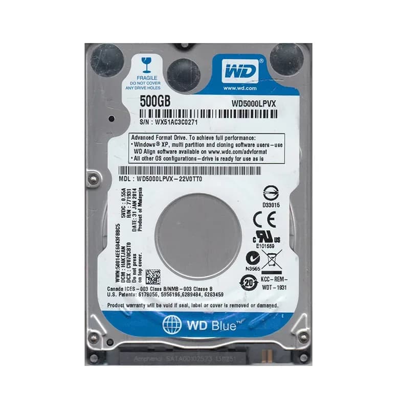 Western Digital WD5000LPVX-22V0TT0 500GB 6Gb/s SATA