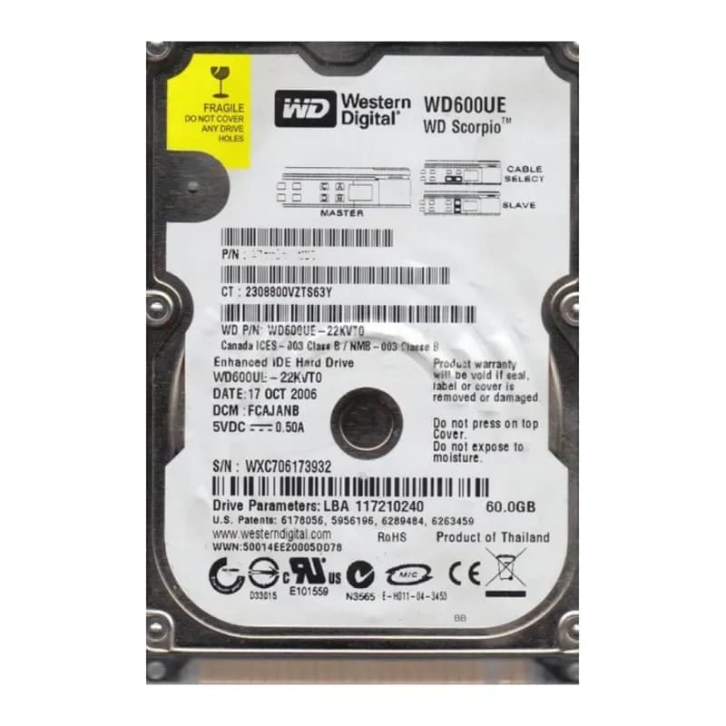 Western Digital WD600UE-22KVT0 60GB IDE Ultra ATA/100 (ATA-6)
