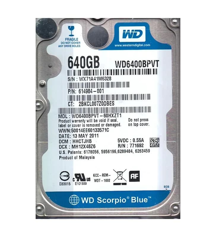 Western Digital WD6400BPVT-60HXZT1 640GB 3Gb/s SATA
