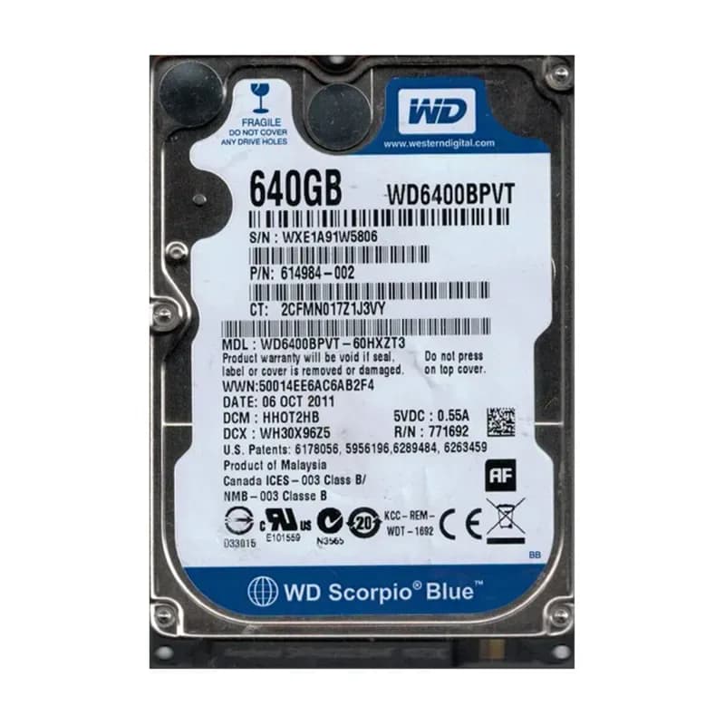 Western Digital WD6400BPVT-60HXZT3 640GB 3Gb/s SATA