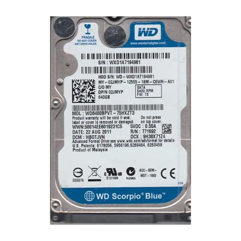 Western Digital WD6400BPVT-75HXZT3 640GB 3Gb/s SATA